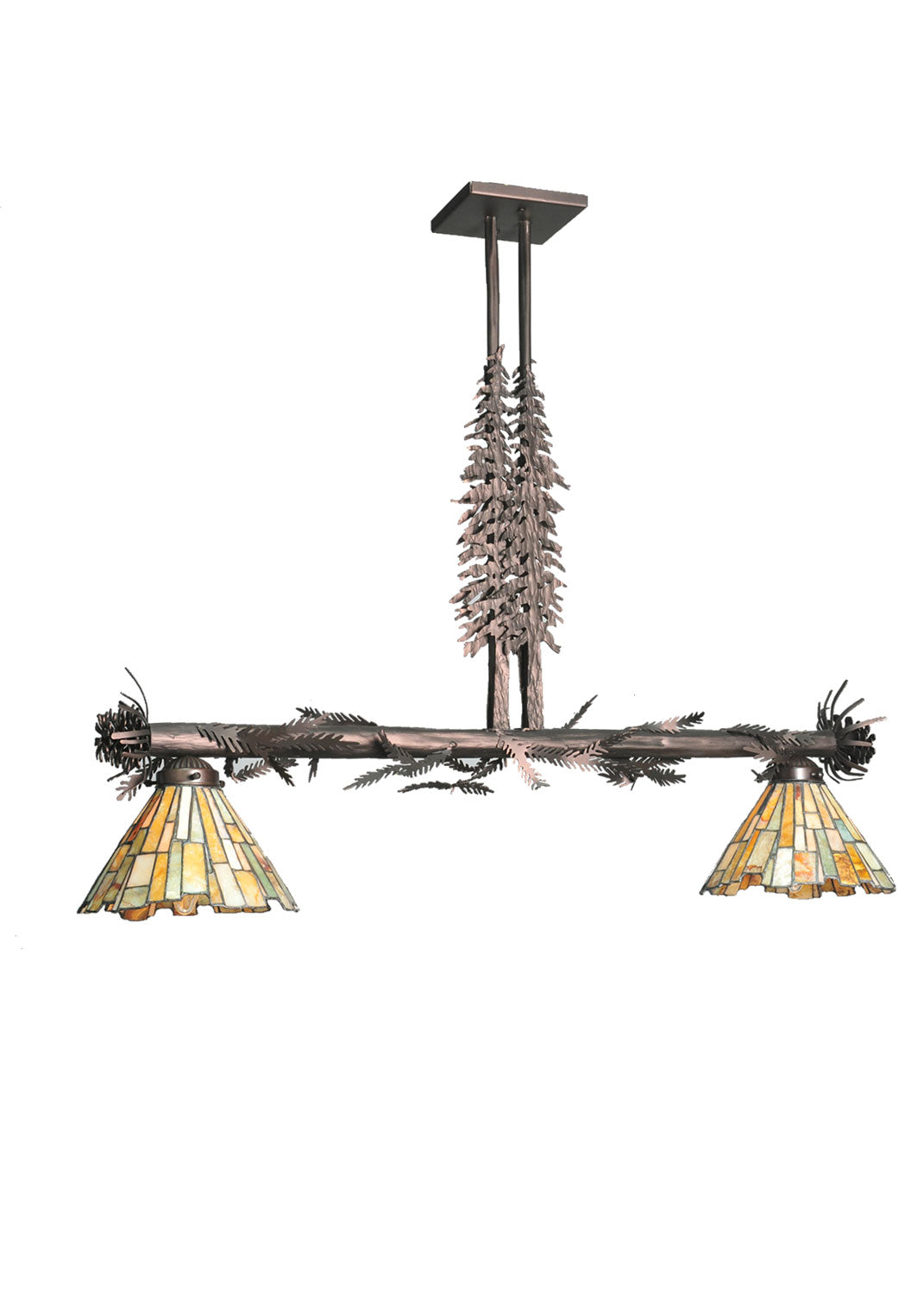 Meyda Tiffany - 99008 - Two Light Island Pendant - Delta - Mahogany Bronze