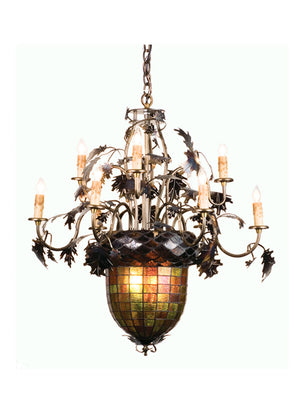 Meyda Tiffany - 99238 - 11 Light Chandelier - Greenbriar Oak - Antique Copper,Burnished