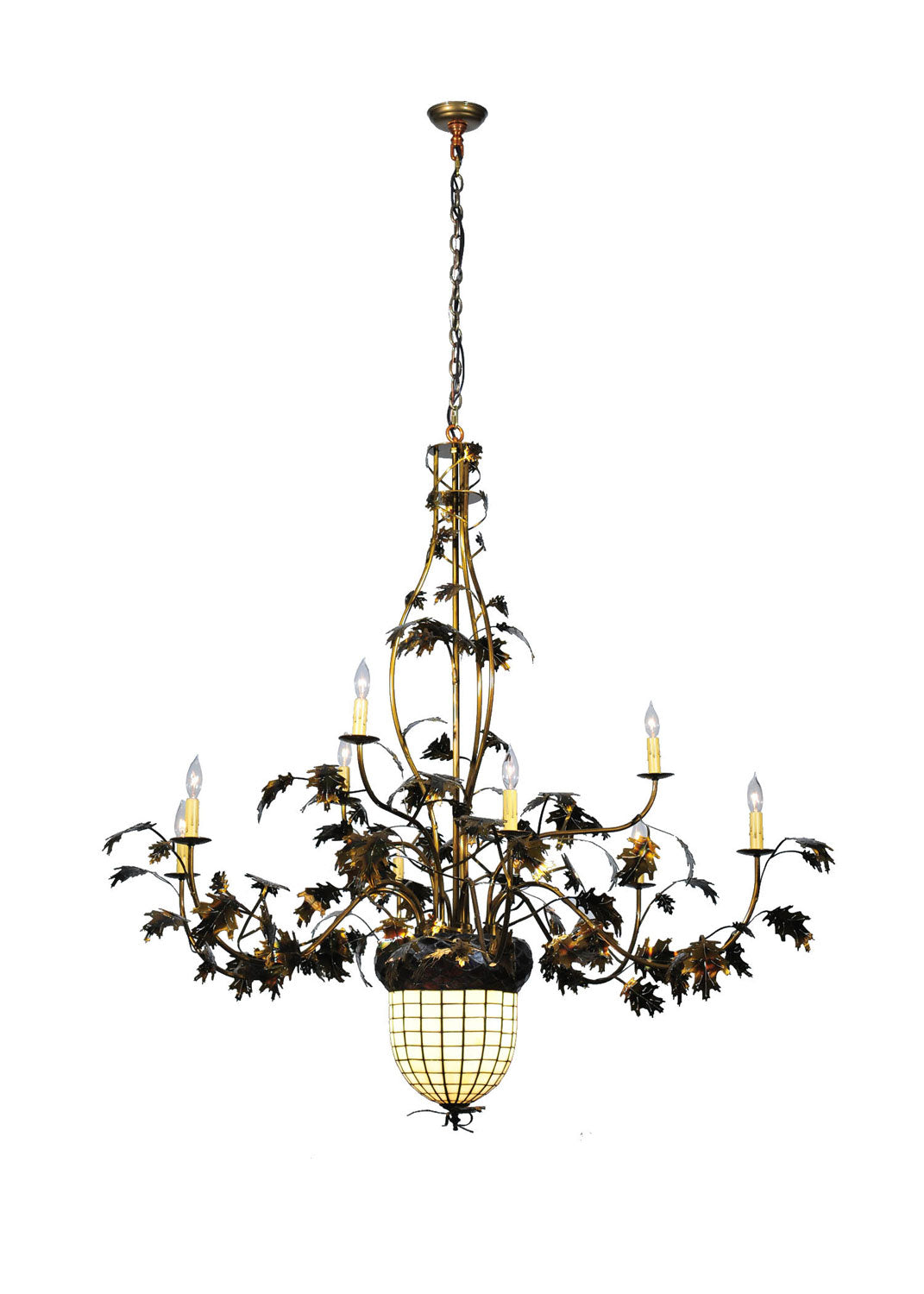 Meyda Tiffany - 99911 - 11 Light Chandelier - Greenbriar Oak - Pbnawg Beige