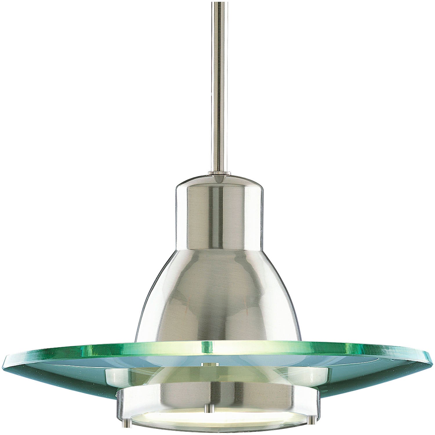 Progress Lighting - P5003-09 - One Light Pendant - Glass Pendants - Brushed Nickel