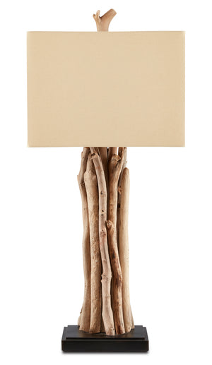 Currey and Company - 6344 - One Light Table Lamp - Driftwood - Natural/Old Iron