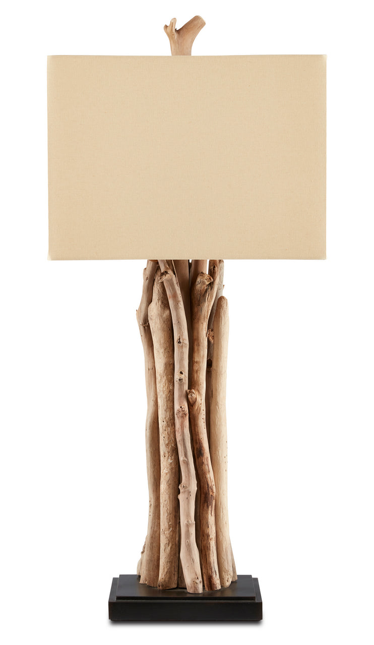 Currey and Company - 6344 - One Light Table Lamp - Driftwood - Natural/Old Iron