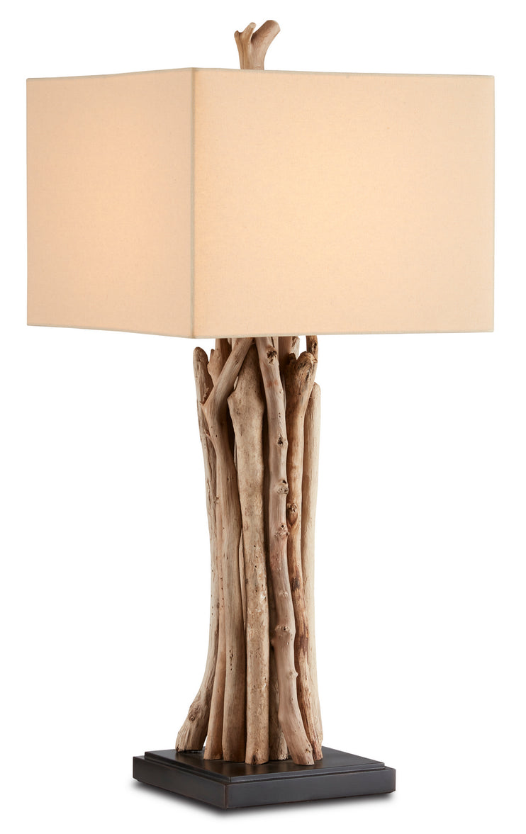 Currey and Company - 6344 - One Light Table Lamp - Driftwood - Natural/Old Iron