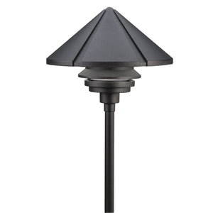 Kichler - 15211BKT - One Light Path & Spread - Six Groove - Textured Black