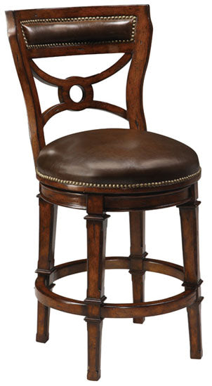 Ambella Home - 16000-520-001 - Counter Stool - Delaware - Mahogany with Leather