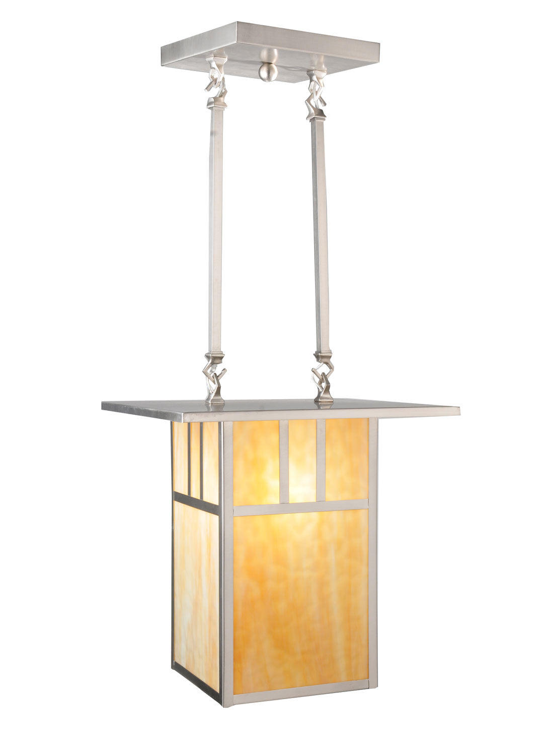 Meyda Tiffany - 106383 - Two Light Pendant - Double Bar Mission - Brushed Nickel