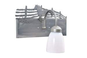 Meyda Tiffany - 106675 - One Light Wall Sconce - Running Horses - Steel