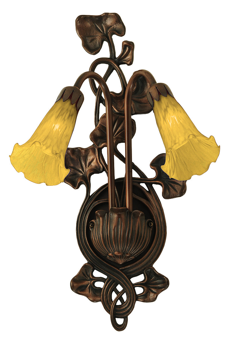 Meyda Tiffany - 16608 - Two Light Wall Sconce - Amber - Mahogany Bronze