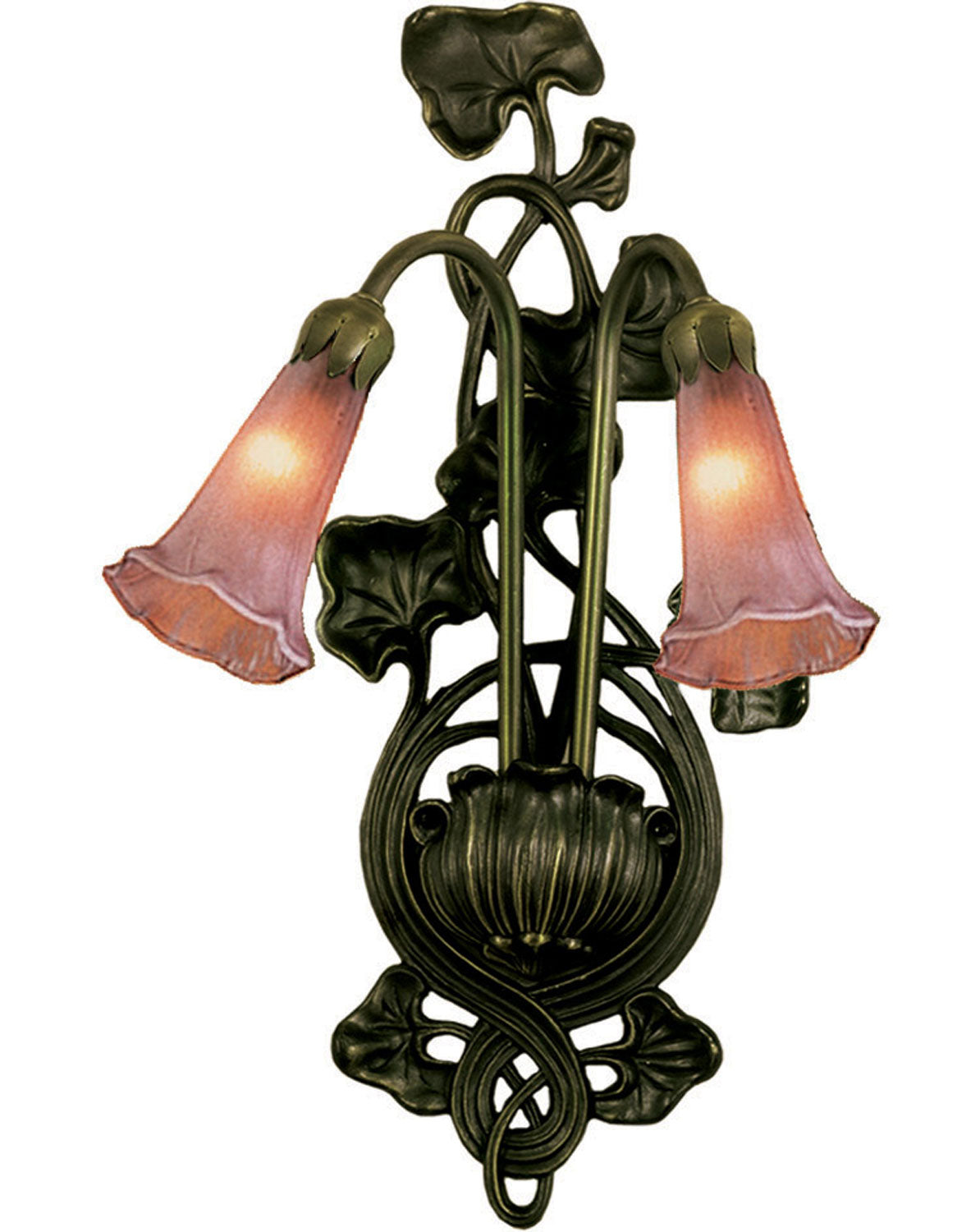 Meyda Tiffany - 16787 - Two Light Wall Sconce - Cranberry Pond Lily - Mahogany Bronze