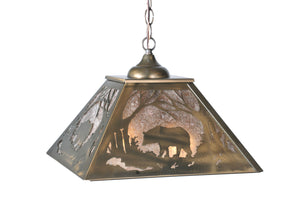 Meyda Tiffany - 51489 - Two Light Pendant - Bear At Dawn - Antique Copper