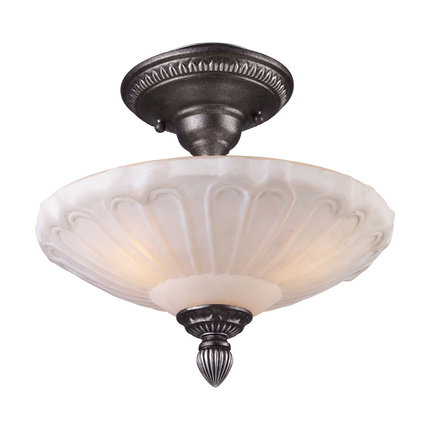 ELK Home - 66092-3 - Three Light Semi Flush Mount - Restoration - Dark Silver