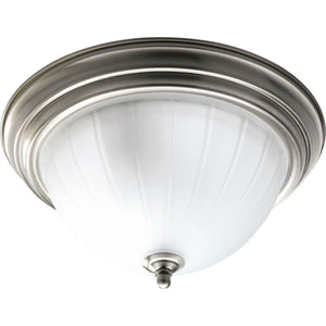 Progress Lighting - P3817-09 - Two Light Flush Mount - Melon Glass - Brushed Nickel