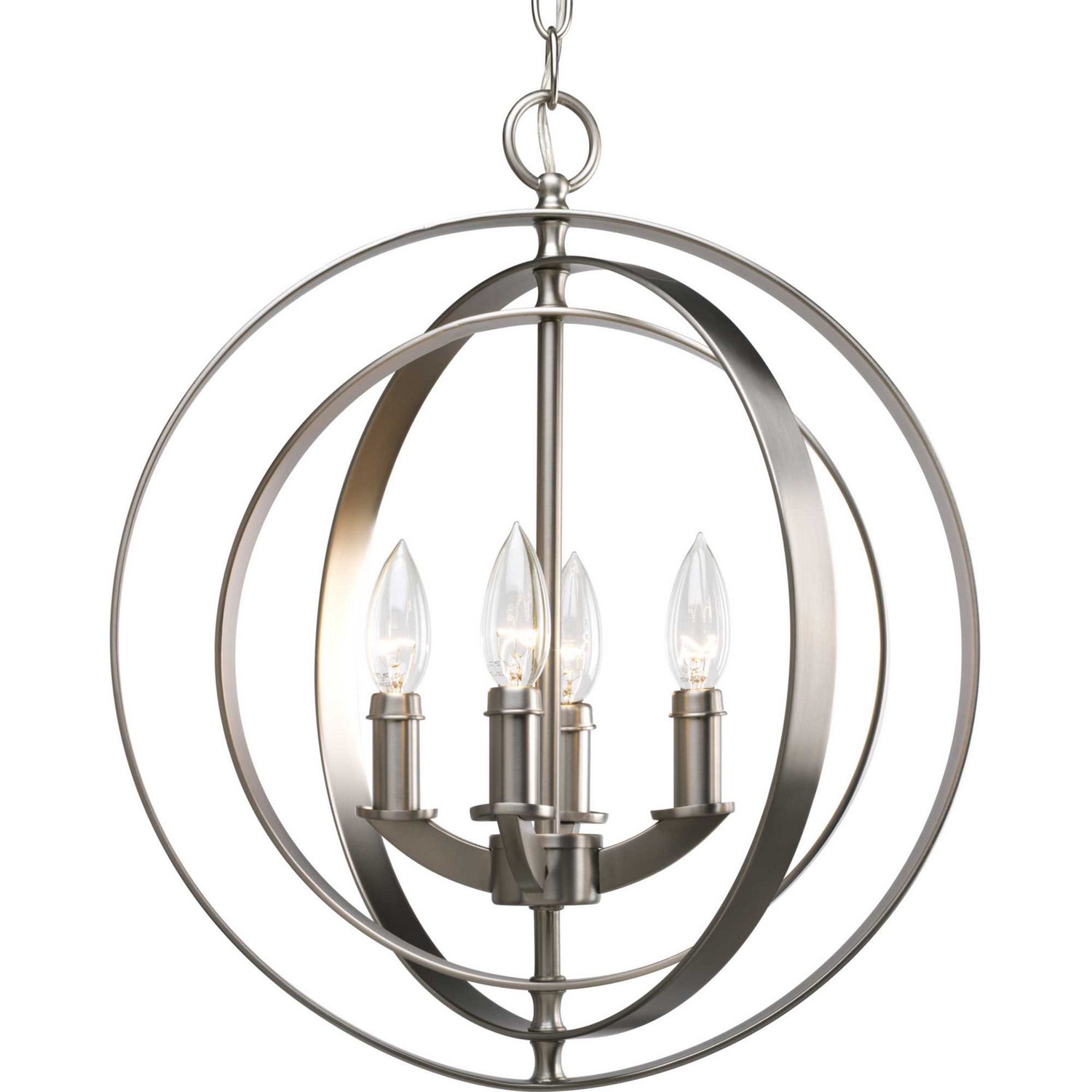 Progress Lighting - P3827-126 - Four Light Foyer Pendant - Equinox - Burnished Silver