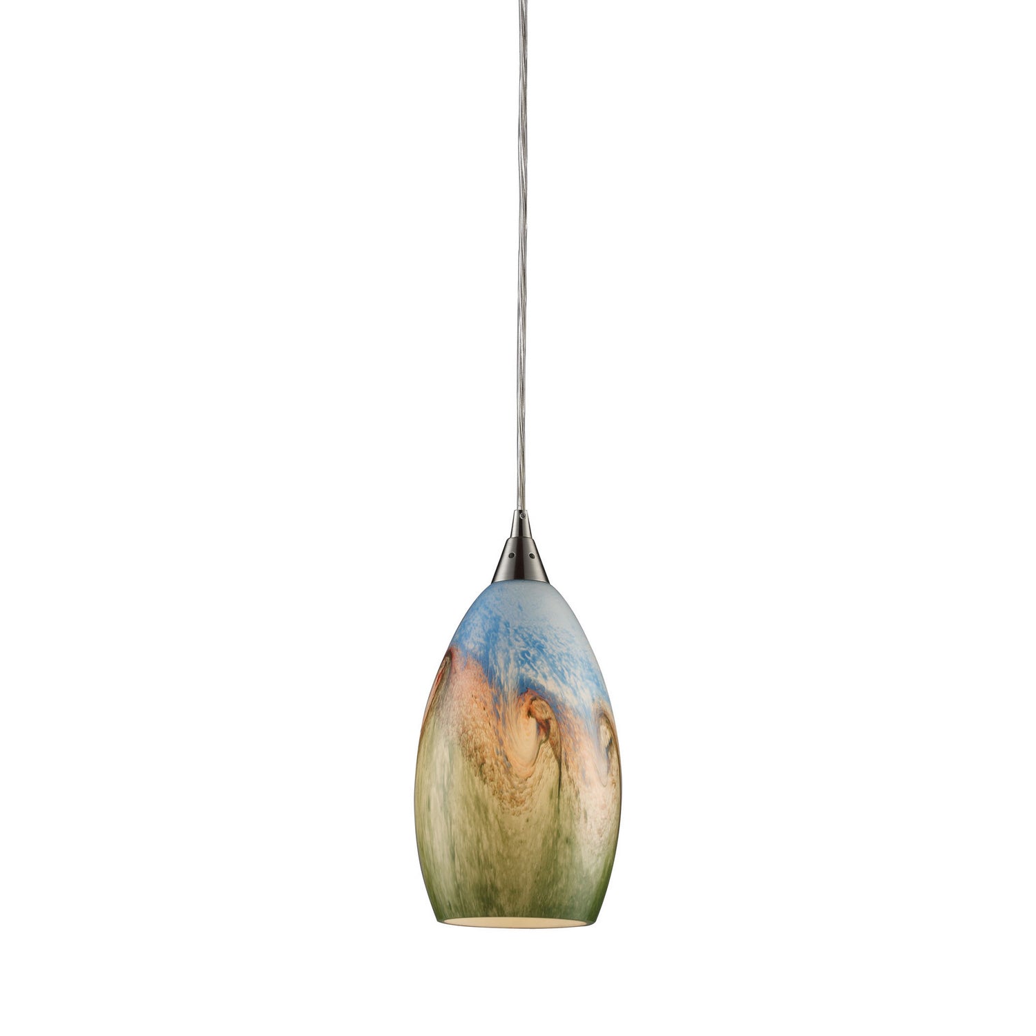 ELK Home - 10077/1 - One Light Mini Pendant - Geologic - Satin Nickel