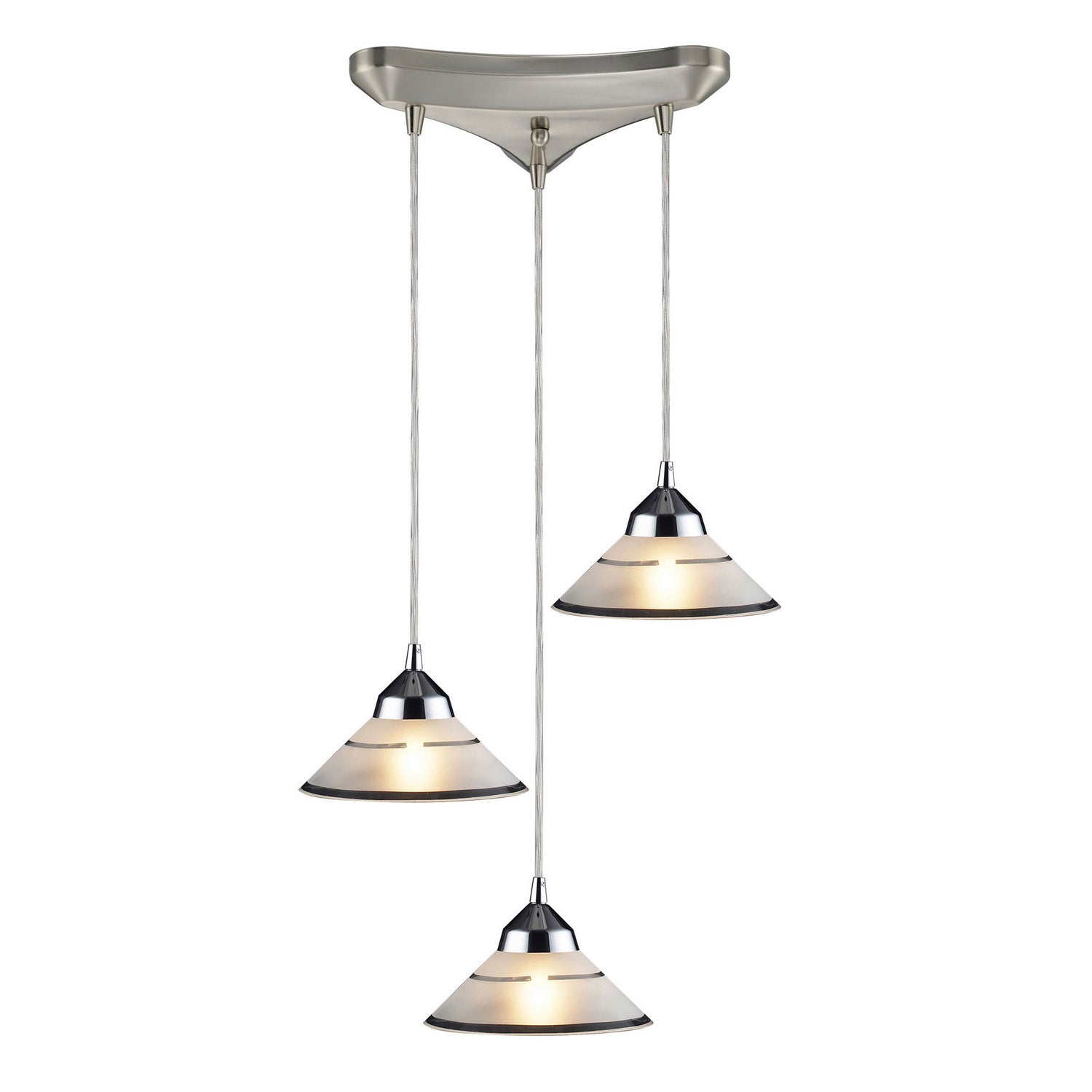 ELK Home - 1477/3 - Three Light Pendant - Refraction - Polished Chrome