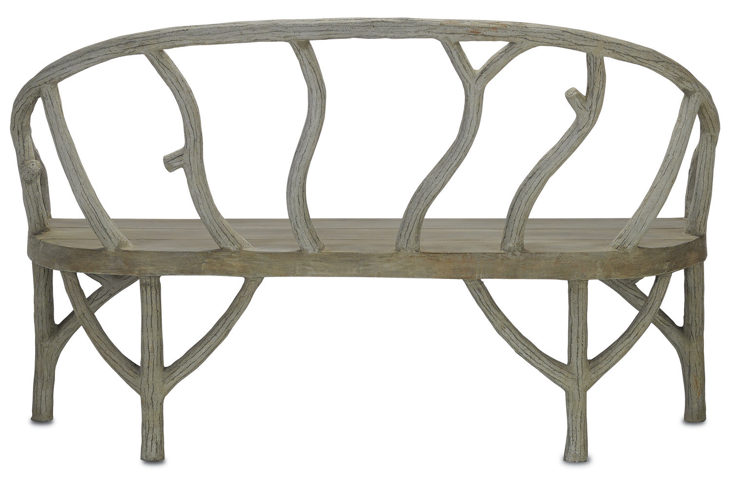 Currey and Company - 2700 - Bench - Arbor - Portland/Faux Bois