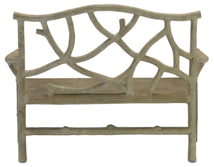 Currey and Company - 2705 - Bench - Woodland - Portland/Faux Bois