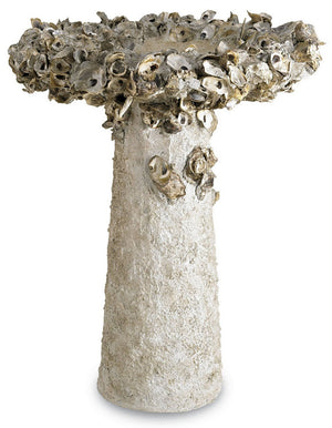 Currey and Company - 2765 - Shell Bird Bath - Oyster Shell - Portland/Natural