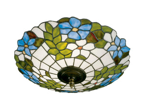 Dale Tiffany - 3660/3LTF - Three Light Semi Flush Mount - Floral - Antique Brass