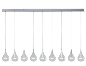 ET2 - E23119-18 - Nine Light Pendant - Larmes - Polished Chrome