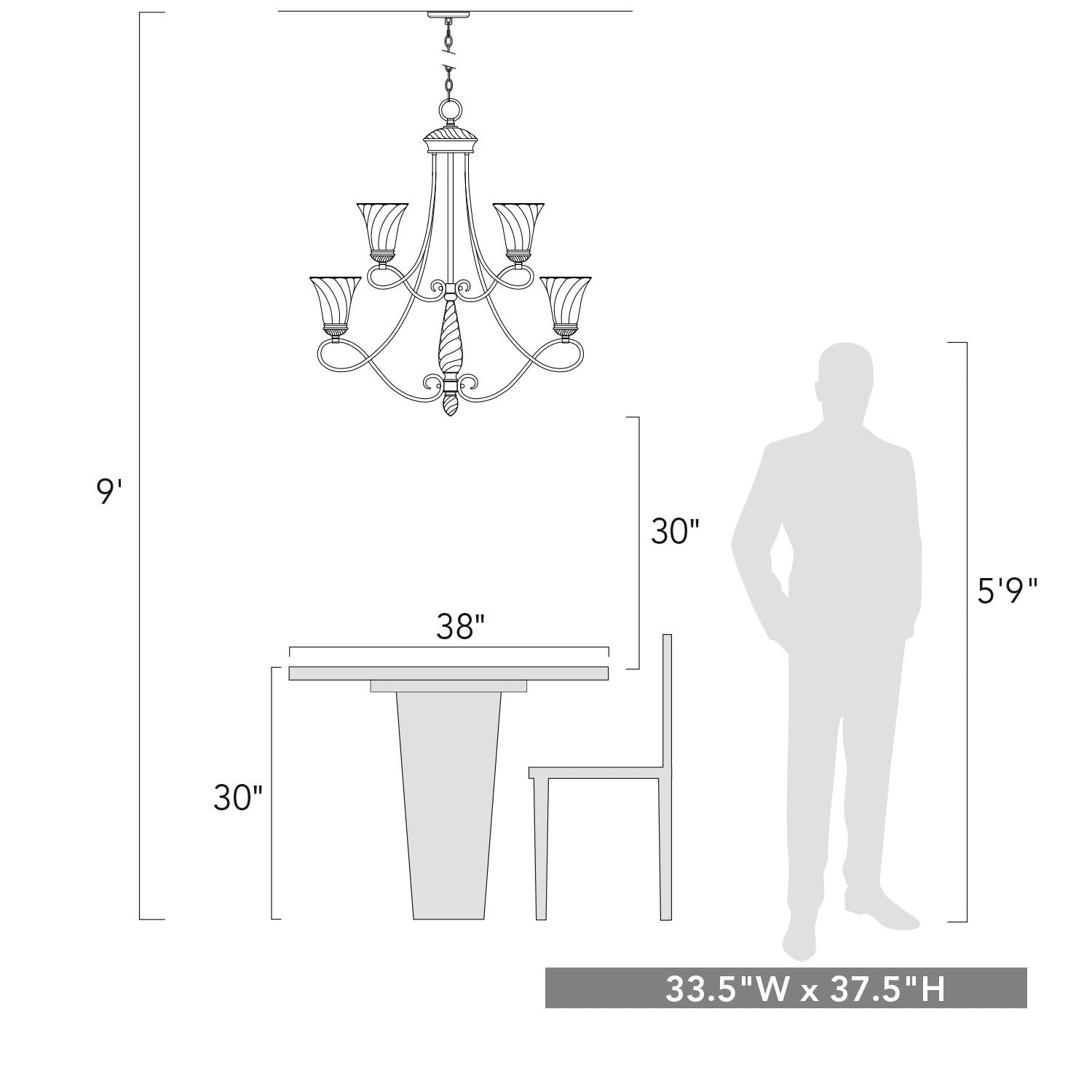 Golden - 8106-9 CDB - Nine Light Chandelier - Torbellino - Cordoban Bronze