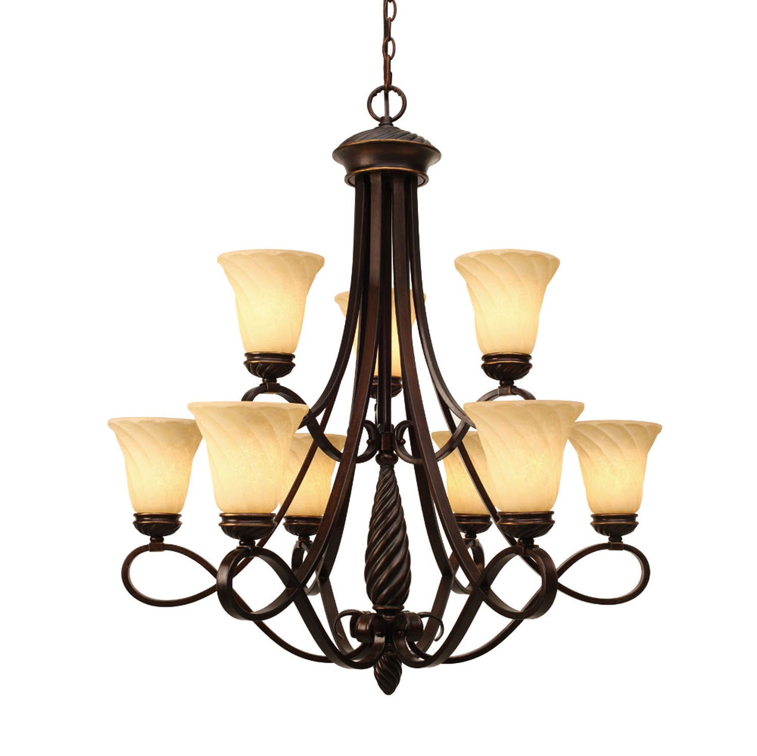 Golden - 8106-9 CDB - Nine Light Chandelier - Torbellino - Cordoban Bronze