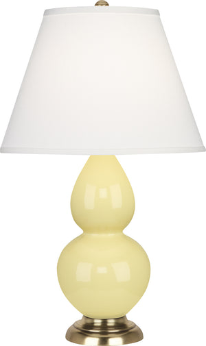 Robert Abbey - 1614X - One Light Accent Lamp - Small Double Gourd - Butter Glazed Ceramic w/Antique Natural Brass