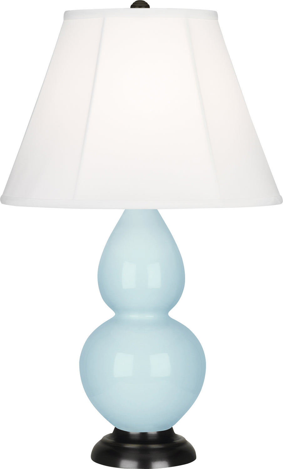 Robert Abbey - 1656 - One Light Accent Lamp - Small Double Gourd - Baby Blue Glazed Ceramic w/Deep Patina Bronze