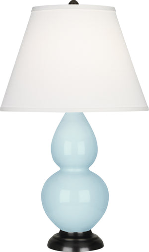 Robert Abbey - 1656X - One Light Accent Lamp - Small Double Gourd - Baby Blue Glazed Ceramic w/Deep Patina Bronze