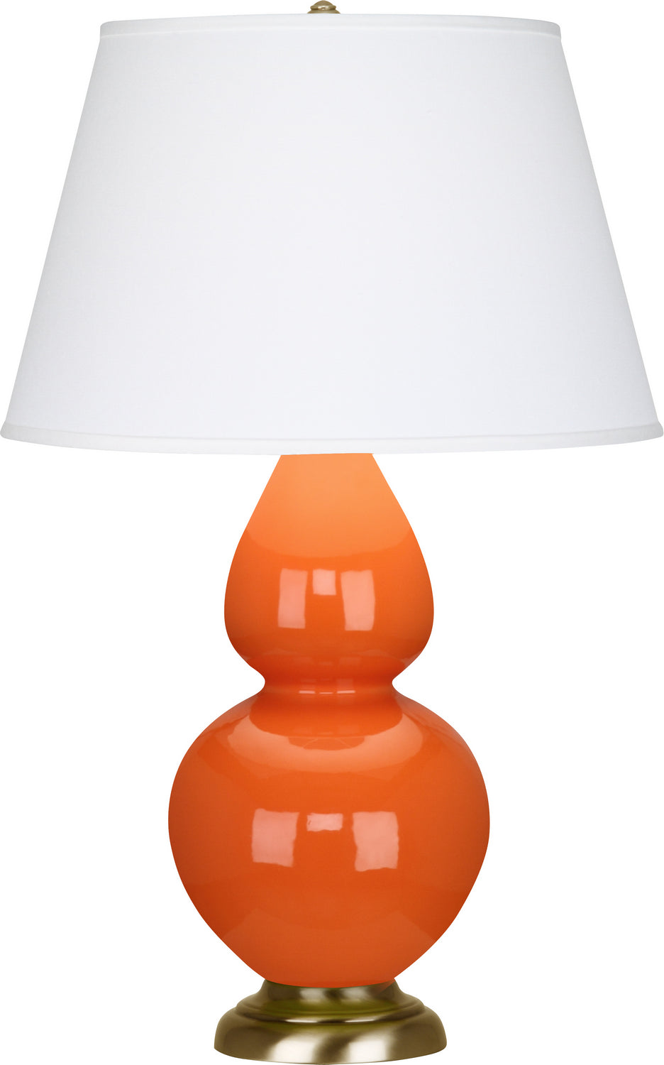 Robert Abbey - 1665X - One Light Table Lamp - Double Gourd - Pumpkin Glazed Ceramic w/Antique Natural Brass