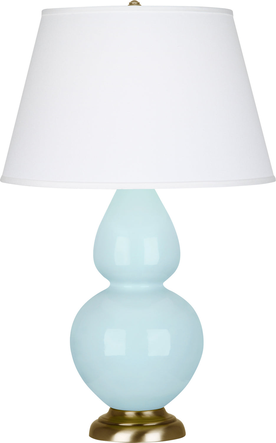 Robert Abbey - 1666X - One Light Table Lamp - Double Gourd - Baby Blue Glazed Ceramic w/Antique Natural Brass