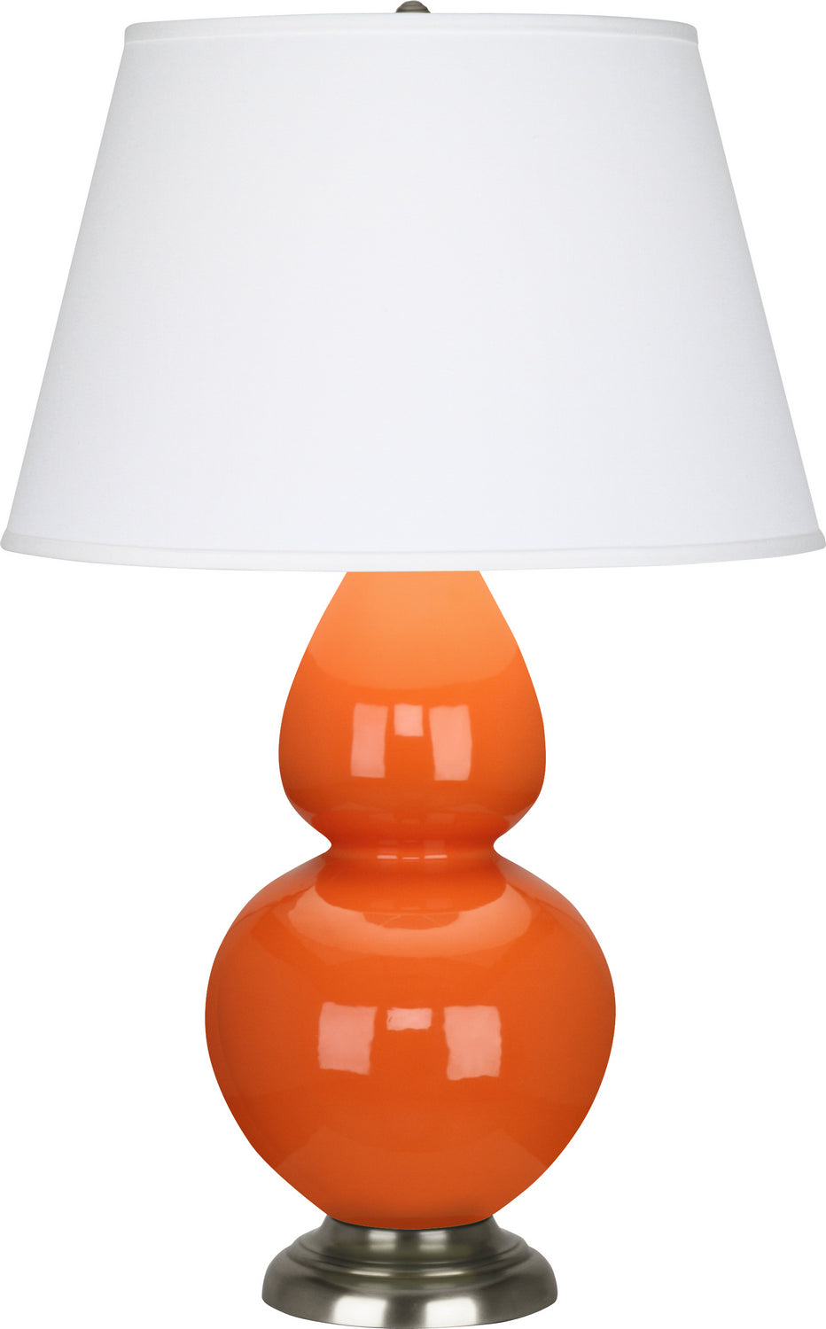 Robert Abbey - 1675X - One Light Table Lamp - Double Gourd - Pumpkin Glazed Ceramic w/Antique Silver