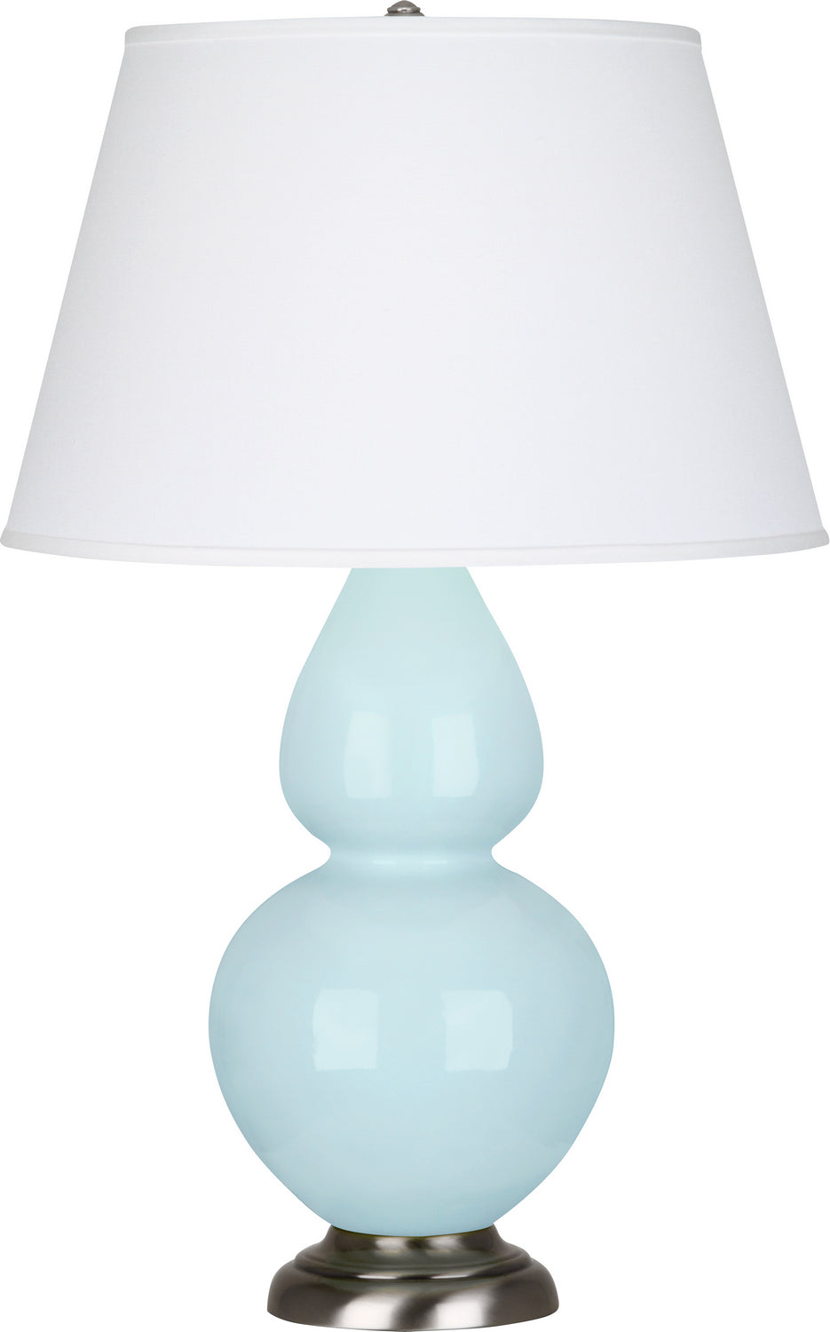 Robert Abbey - 1676X - One Light Table Lamp - Double Gourd - Baby Blue Glazed Ceramic w/Antique Silver