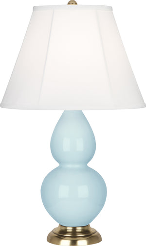 Robert Abbey - 1689 - One Light Accent Lamp - Small Double Gourd - Baby Blue Glazed Ceramic w/Antique Natural Brass