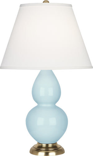 Robert Abbey - 1689X - One Light Accent Lamp - Small Double Gourd - Baby Blue Glazed Ceramic w/Antique Natural Brass