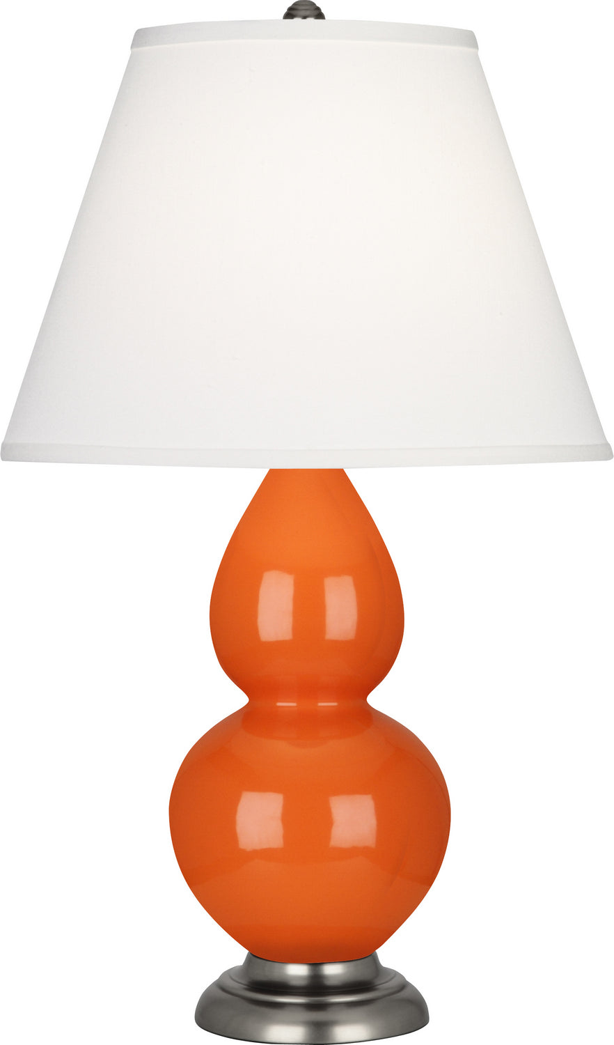 Robert Abbey - 1695X - One Light Accent Lamp - Small Double Gourd - Pumpkin Glazed Ceramic w/Antique Silver