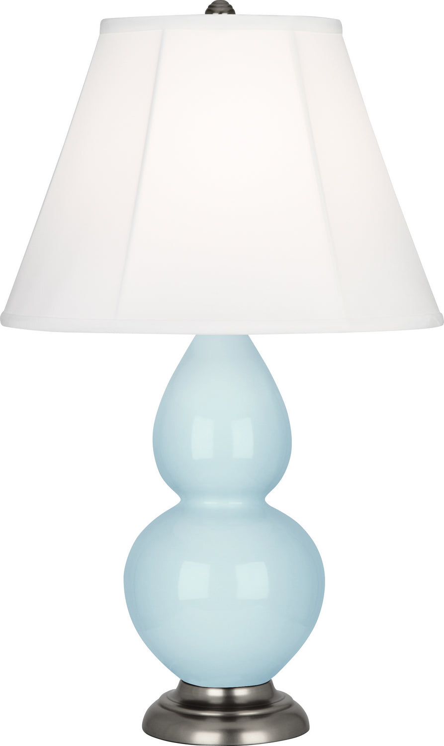 Robert Abbey - 1696 - One Light Accent Lamp - Small Double Gourd - Baby Blue Glazed Ceramic w/Antique Silver