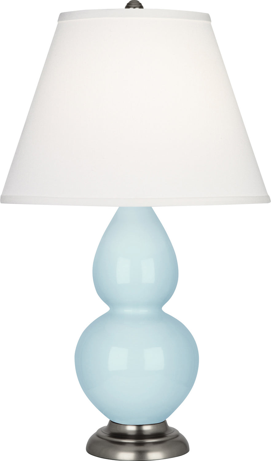 Robert Abbey - 1696X - One Light Accent Lamp - Small Double Gourd - Baby Blue Glazed Ceramic w/Antique Silver