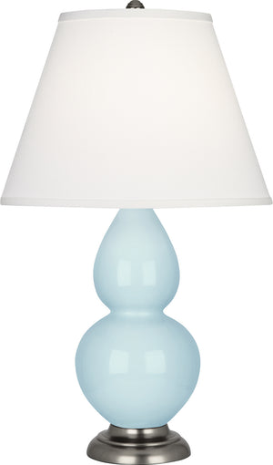 Robert Abbey - 1696X - One Light Accent Lamp - Small Double Gourd - Baby Blue Glazed Ceramic w/Antique Silver