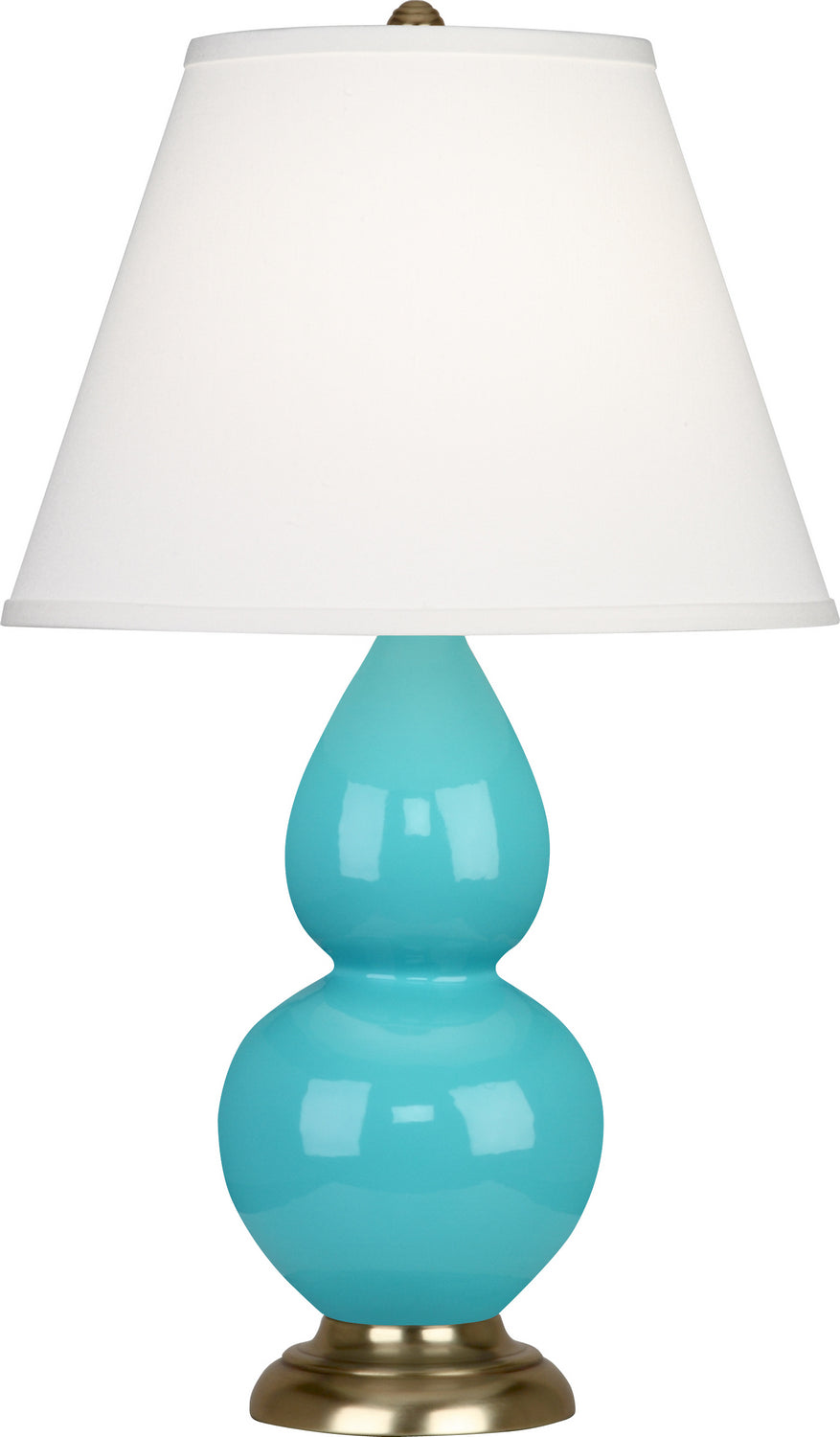 Robert Abbey - 1741X - One Light Table Lamp - Double Gourd - Egg Blue Glazed Ceramic w/Antique Silver