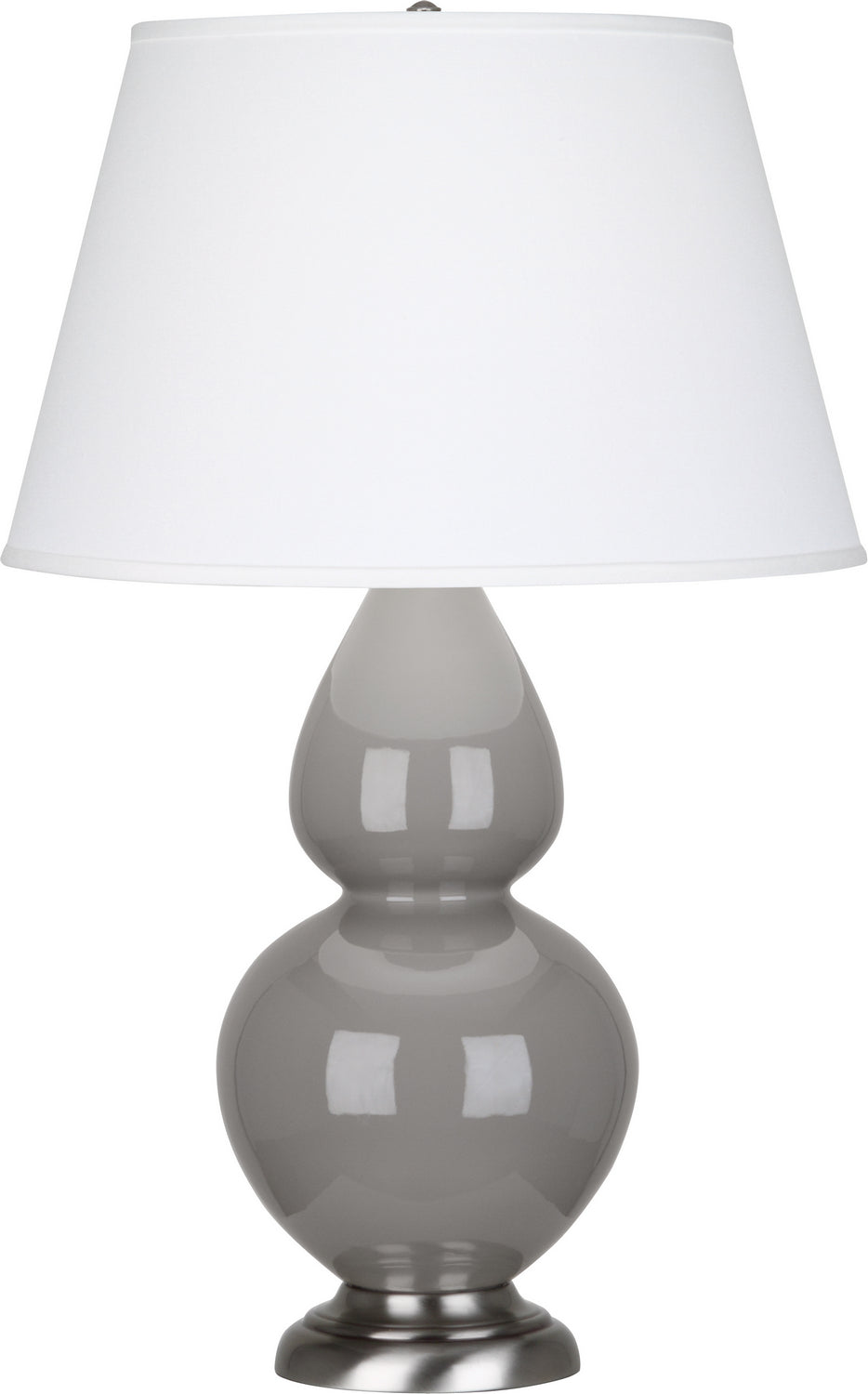 Robert Abbey - 1750X - One Light Table Lamp - Double Gourd - Smoky Taupe Glazed Ceramic w/Antique Silver