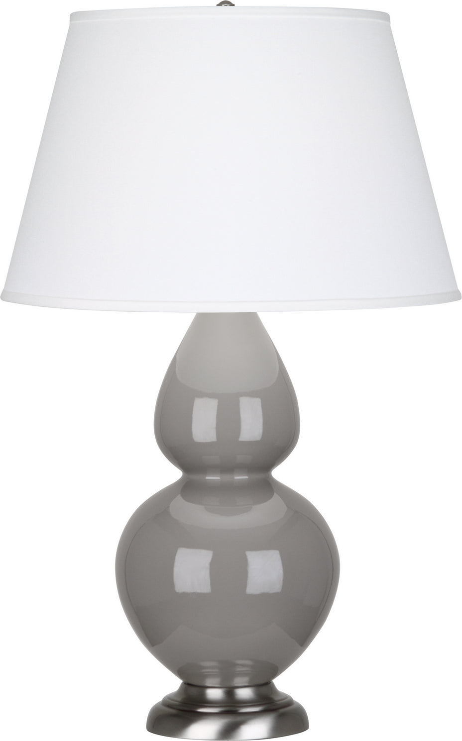 Robert Abbey - 1750X - One Light Table Lamp - Double Gourd - Smokey Taupe Glazed Ceramic w/Antique Silver