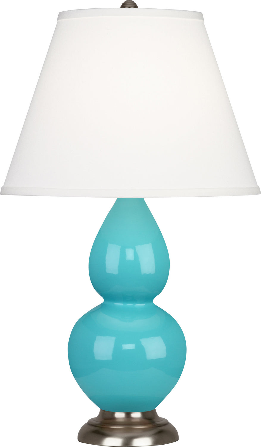 Robert Abbey - 1761X - One Light Accent Lamp - Small Double Gourd - Egg Blue Glazed Ceramic w/Antique Silver