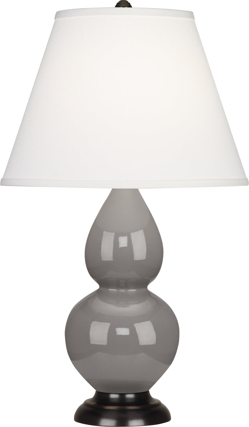 Robert Abbey - 1769X - One Light Accent Lamp - Small Double Gourd - Smokey Taupe Glazed Ceramic w/Deep Patina Bronze