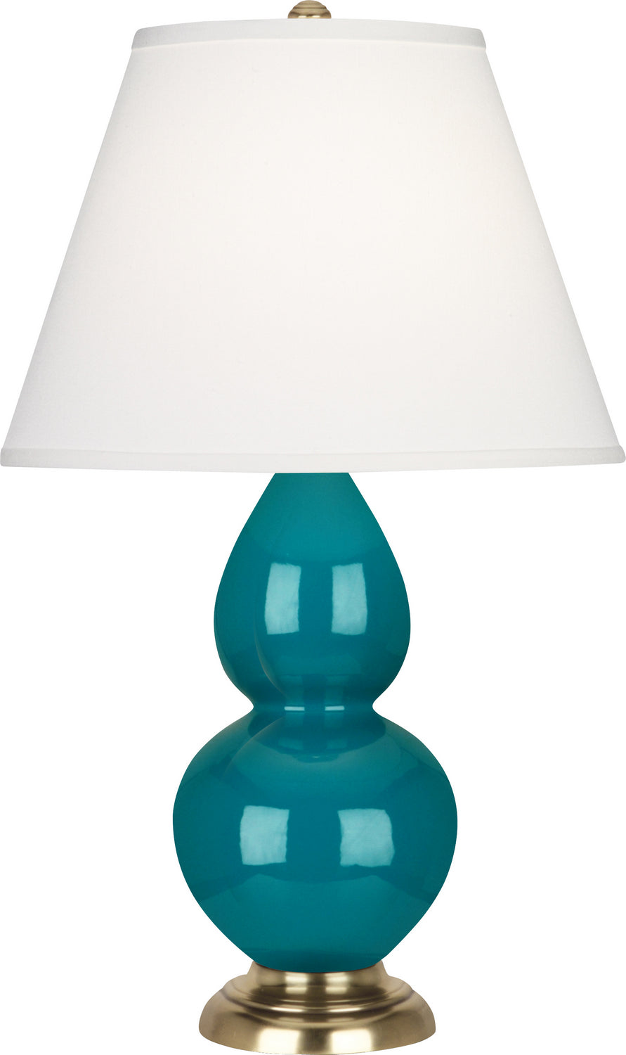 Robert Abbey - 1771X - One Light Accent Lamp - Small Double Gourd - Peacock Glazed Ceramic w/Antique Natural Brass