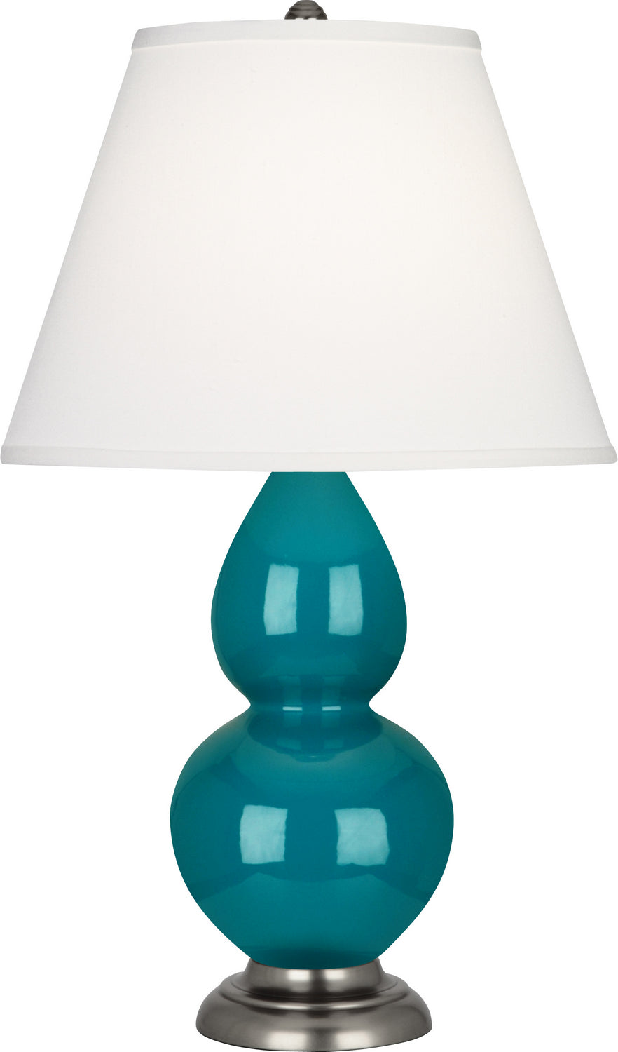 Robert Abbey - 1773X - One Light Accent Lamp - Small Double Gourd - Peacock Glazed Ceramic w/Antique Silver