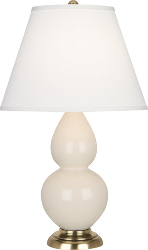 Robert Abbey - 1774X - One Light Accent Lamp - Small Double Gourd - Bone Glazed Ceramic w/Antique Natural Brass