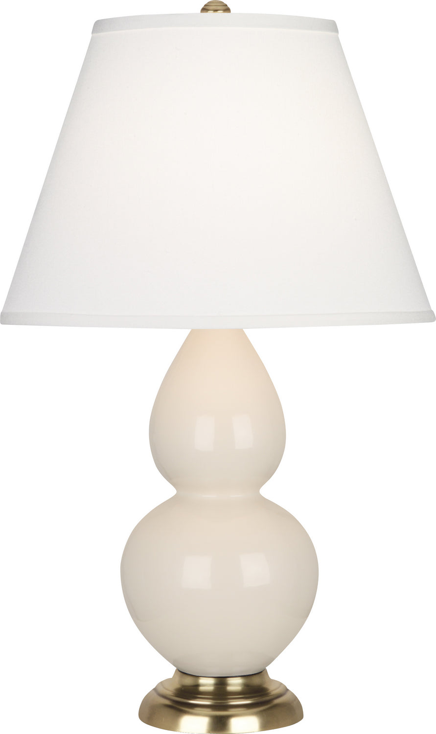 Robert Abbey - 1774X - One Light Accent Lamp - Small Double Gourd - Bone Glazed Ceramic w/Antique Natural Brass