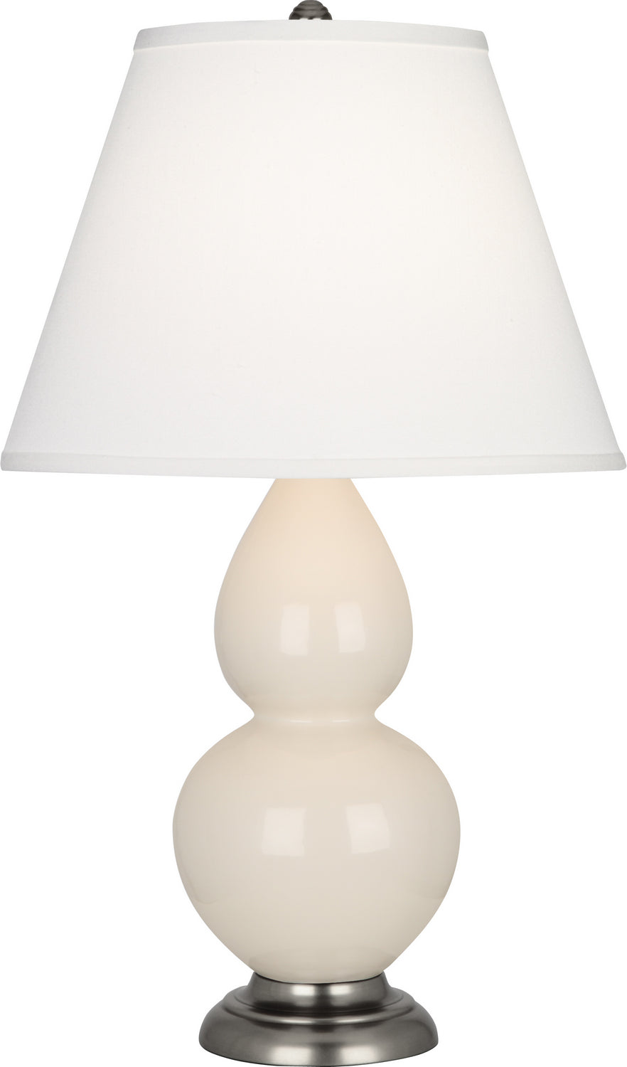 Robert Abbey - 1776X - One Light Accent Lamp - Small Double Gourd - Bone Glazed Ceramic w/Antique Silver