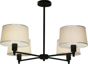 Robert Abbey - 1837 - Four Light Chandelier - Real Simple - Matte Black Powder Coat over Steel